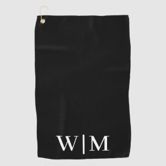 Black and White Personalised Golf Towel