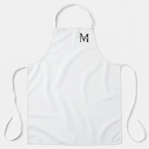 Black and White Personalised Monogram and Name Apron