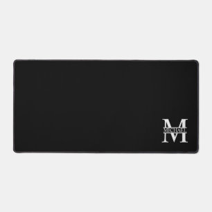Black and White Personalised Monogram and Name Desk Mat