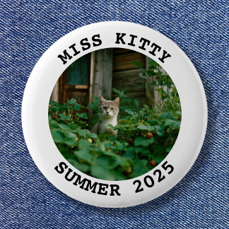Black and White Personalised Round Photo Frame 6 Cm Round Badge