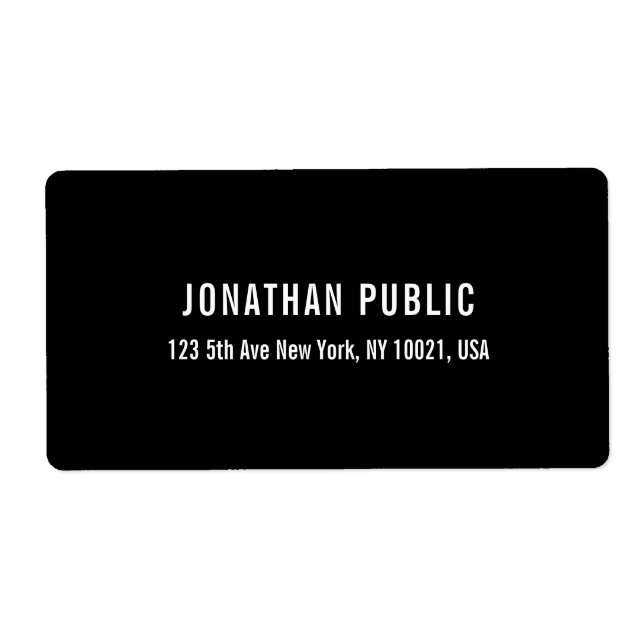 Black And White Personalised Simple Template (Front)