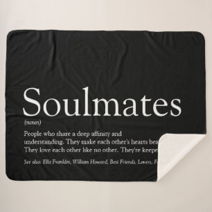 Black And White Personalised Soulmates Definition Sherpa Blanket