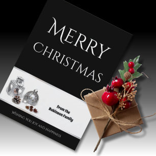 Black and White Personalized Christmas Card