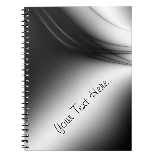 Black and White Personalized Spiral Note Book (Front)