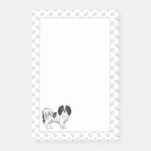 Black And White Phalène Cartoon Dog With Paws Post-it Notes