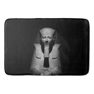 Black and white pharaoh king bath mat