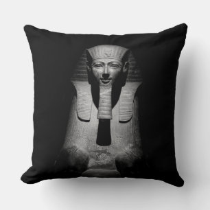 Black and white pharaoh king cushion