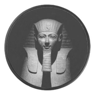 Black and white pharaoh king hockey puck