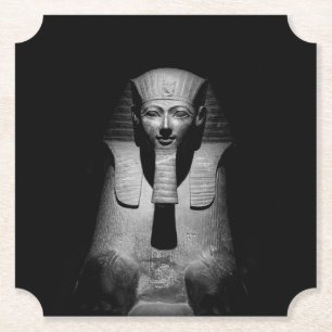 Black and white pharaoh king paper coaster