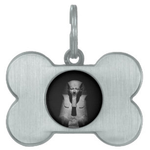 Black and white pharaoh king pet ID tag