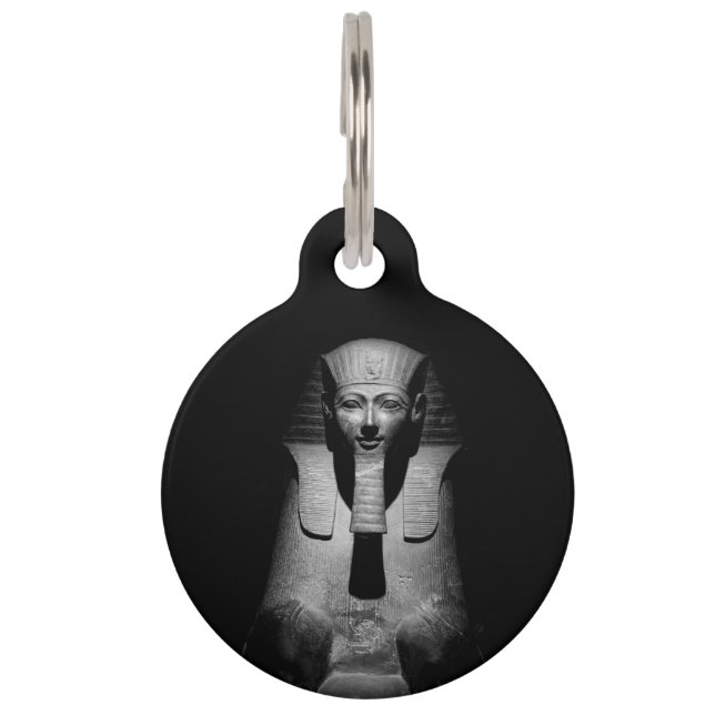 Black and white pharaoh king pet tag (Front)