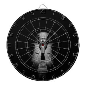 Black and White Pharaoh King Photograph Dartboard