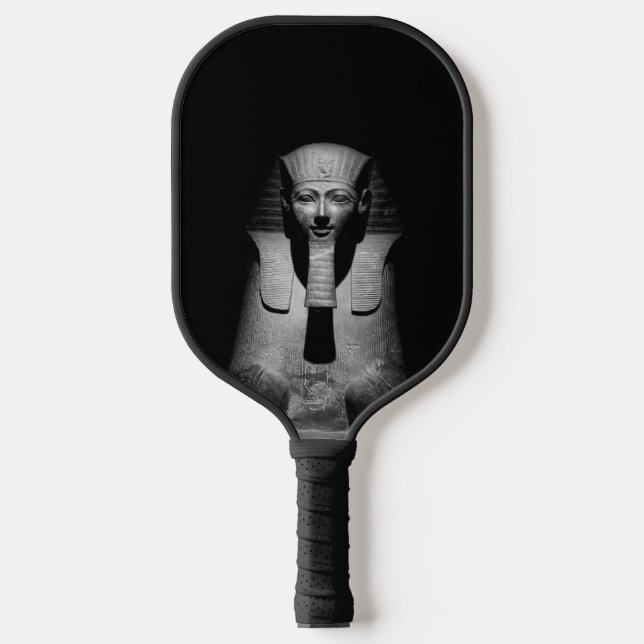 Black and white pharaoh king pickleball paddle (Front)