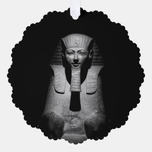 Black and white pharaoh king tree decoration card