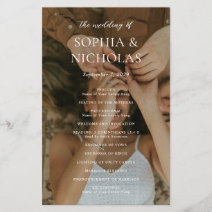 Black and White Photo Budget Wedding Program Flyer