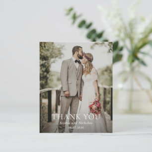 Black and White Photo Budget Wedding Thank You