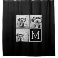 Black and White Photo Collage with Monogram