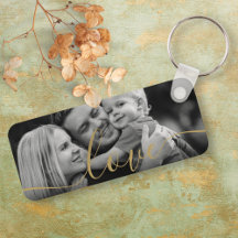 Black and White Photo Elegant Gold Script Love