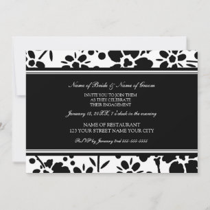 Black and White Photo Engagement Party Invitations