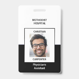 Black and White  Photo ID Name Badge