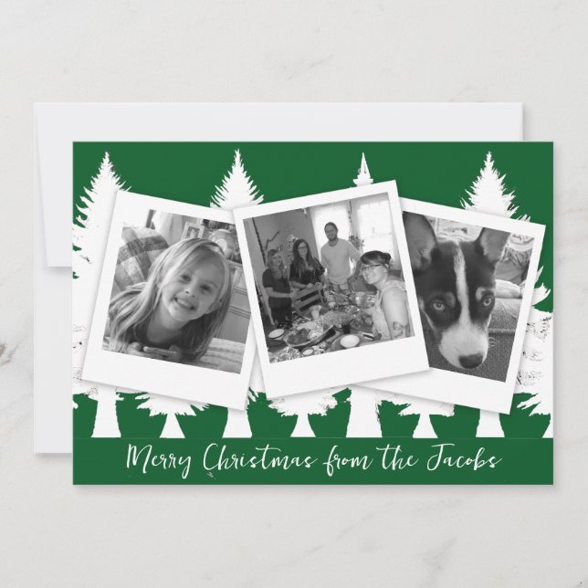 Black and White Photo Modern Christmas Holiday Card (Front)