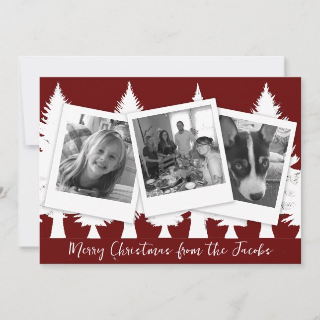 Black and White Photo Modern Christmas Holiday Card (Front)