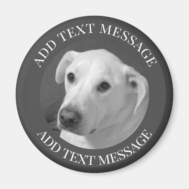 Black and White Photo of a Beautiful Soulful Dog Magnet (Front)