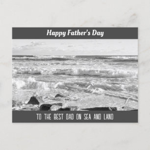 Black and White Photo of Atlantic Ocean Waves Holiday Postcard