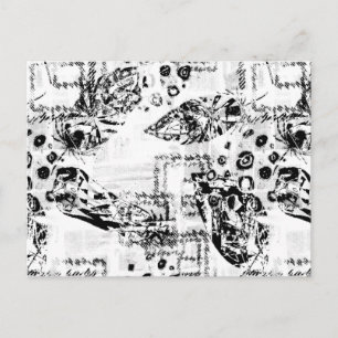 Black and White Photo of Friends in a Classic Snap Postcard