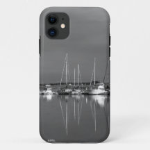 Black and white photo protector, boats