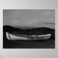 Black and White Photo, Row Boat at Jones Beach
