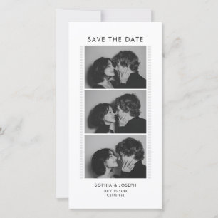 Black and White Photo Strip Wedding Save the date