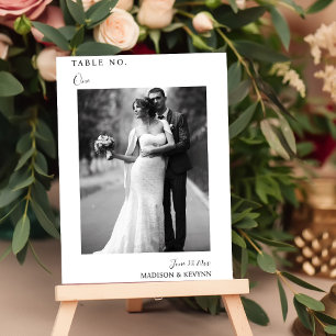 Black And White Photo   Table Number Card