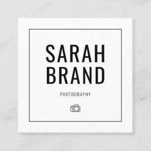 Black and White Photographer Photography Square Business Card