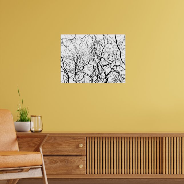 Black and White Photographic Poster Tree Art  (Living Room 2)