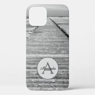 Black and white photography monogram personalised iPhone 12 case