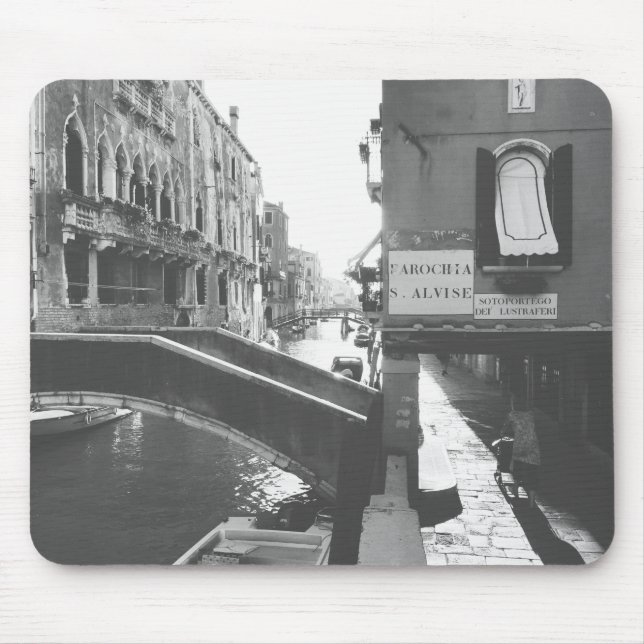 Black and White Photography Venice Italy Canal Mouse Mat (Front)