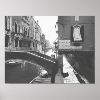 Black and White Photography Venice Italy Canal