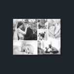 Black and White Photos collage Family gallery Canvas Print<br><div class="desc">I was staring at a bare wall at home and I'm dreaming of doing a gallery wall. The thought of having to get different sized picture frames keeps on stopping me from moving forward with it. Do you have the same issue? So as an alternative for us I've created this...</div>