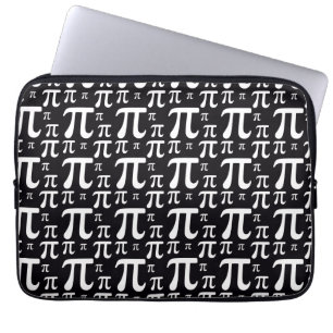 Black and White Pi Pattern Laptop Sleeve