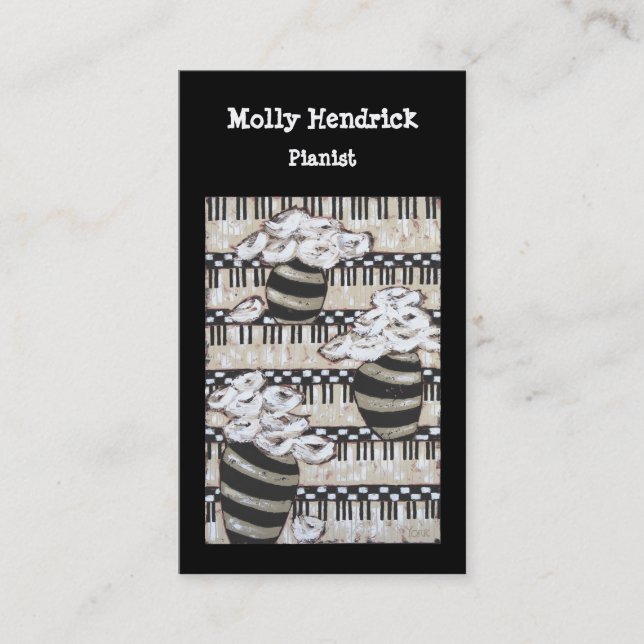 Black and White pianist business cards (Front)
