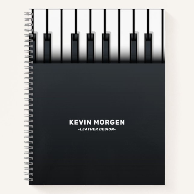 Black and white piano background notebook (Front)