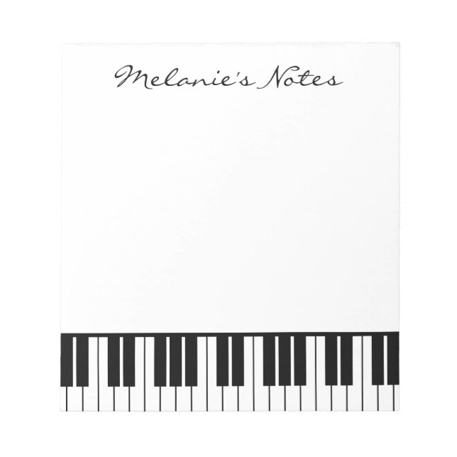 Black and white piano keys notepad for pianist (Front)