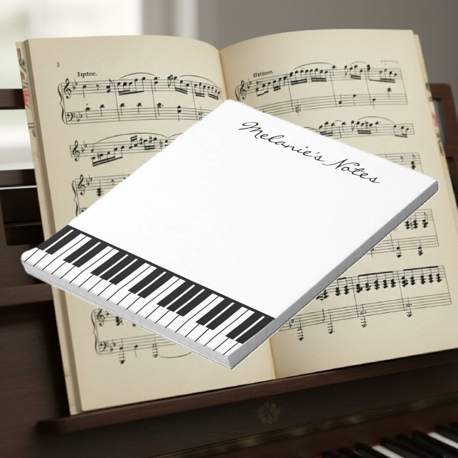 Black and white piano keys notepad for pianist (Paino key notepad)