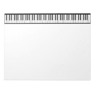 Black and White Piano Keys Personalize Notepad