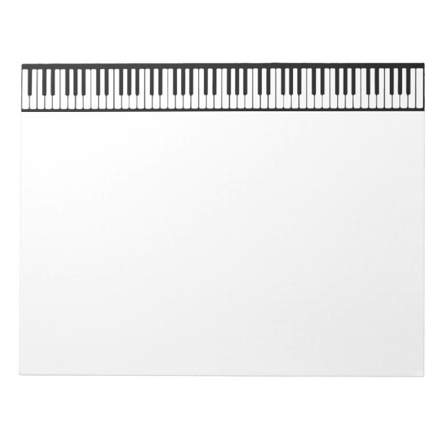 Black and White Piano Keys Personalize Notepad (Front)