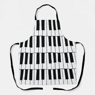 Black and White Piano Keys Pianist Musician  Apron