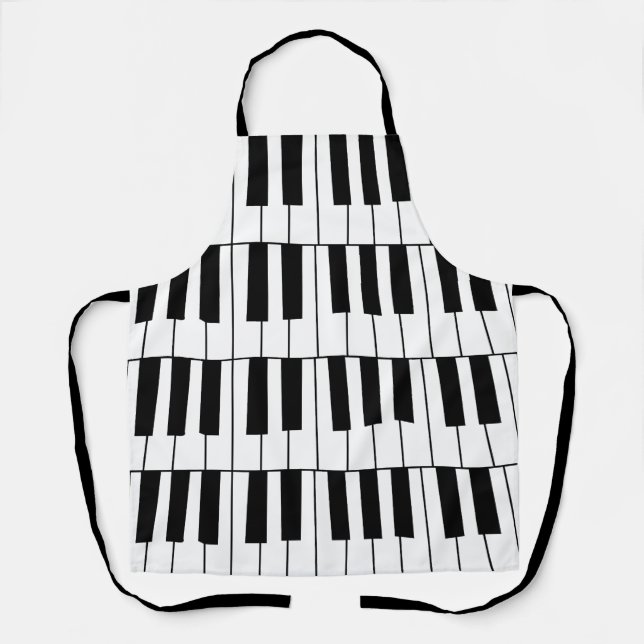 Black and White Piano Keys Pianist Musician  Apron (Front)