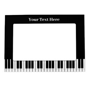 Black and white piano keys picture frame magnet