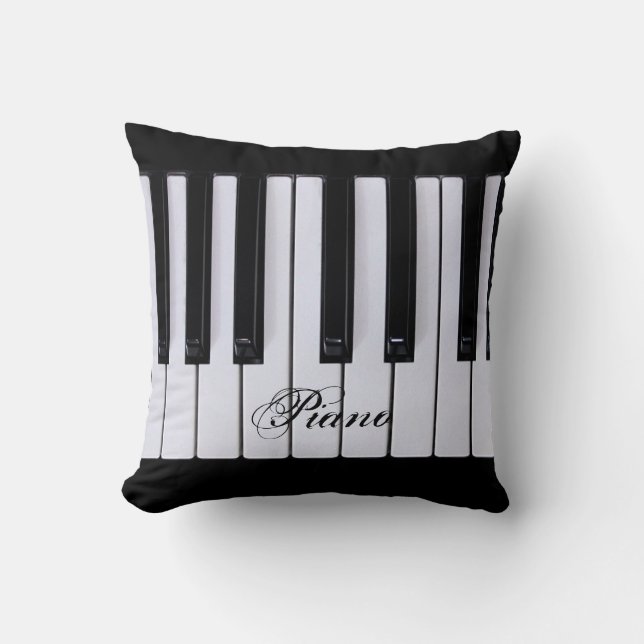 Black and White Piano Keys Pillow (Front)
